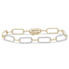 DIAMOND CLOSEOUT! 1.54ct G SI 14K Yellow Gold Diamond Paperclip Style Bracelet