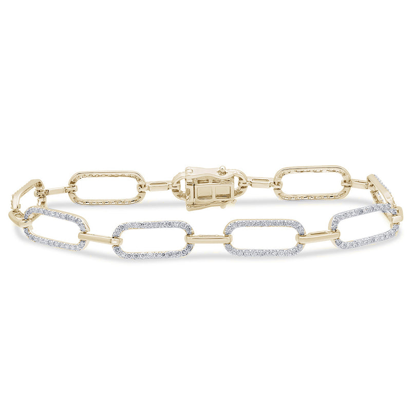DIAMOND CLOSEOUT! 1.54ct G SI 14K Yellow Gold Diamond Paperclip Style Bracelet