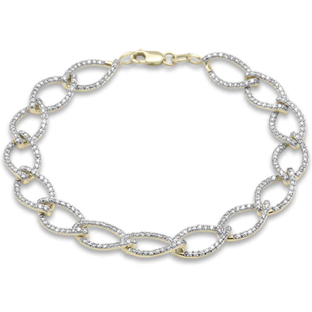 DIAMOND CLOSEOUT! 1.91ct G SI 14K Yellow Gold Diamond Marquise Shape Link Bracelet