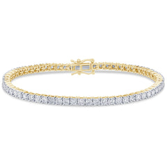 SPECIAL!4.02ct 14KT Yellow Gold Diamond Tennis Bracelet 7"