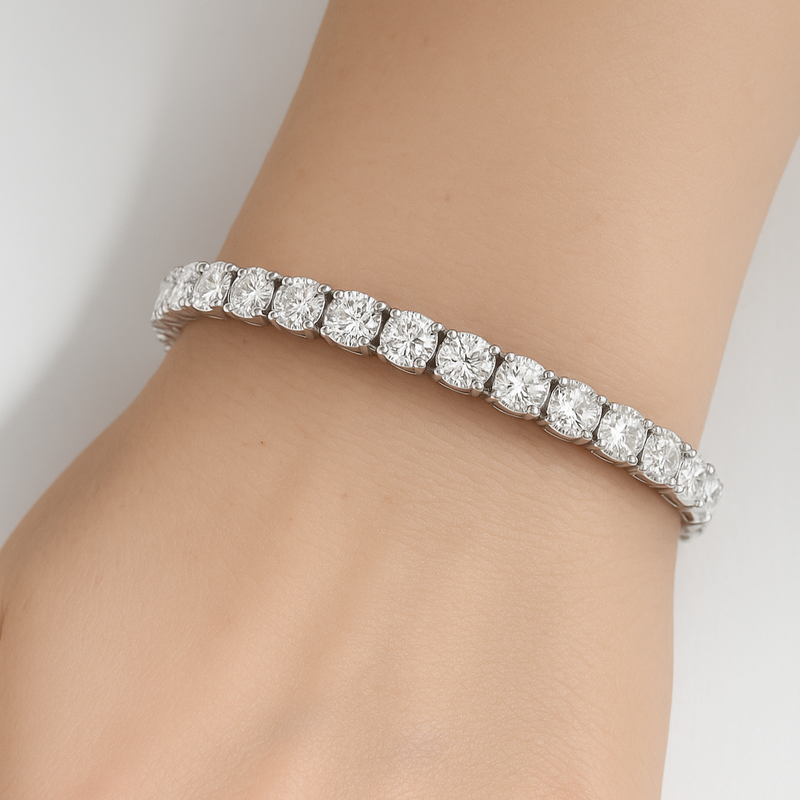 SPECIAL! 9.50ct G SI 14K White Gold Round Diamond Tennis Bracelet 7" Long