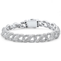 DIAMOND CLOSEOUT! 10.77ct G SI 14K White Gold Diamond Infinity Link Bracelet 8"
