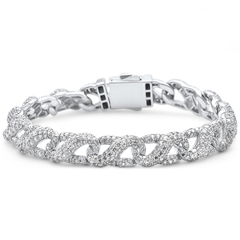 DIAMOND CLOSEOUT! 10.77ct G SI 14K White Gold Diamond Infinity Link Bracelet 8"