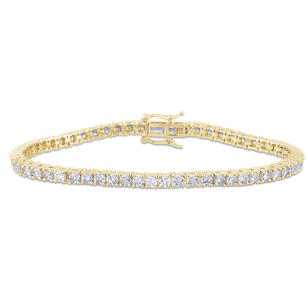 SPECIAL! 4.97ct G SI 14K Yellow Gold Round Diamond Tennis Bracelet 7" Long