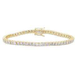 SPECIAL! 4.97ct G SI 14K Yellow Gold Round Diamond Tennis Bracelet 7" Long