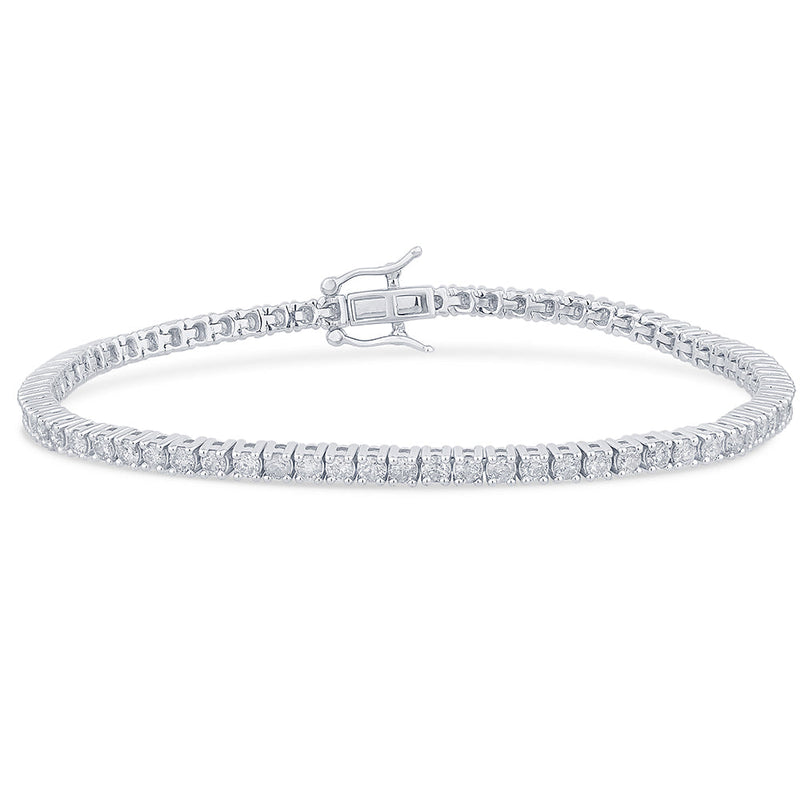 SPECIAL! 2.98ct G SI 14K White Gold Round Diamond Tennis Bracelet 7" Long
