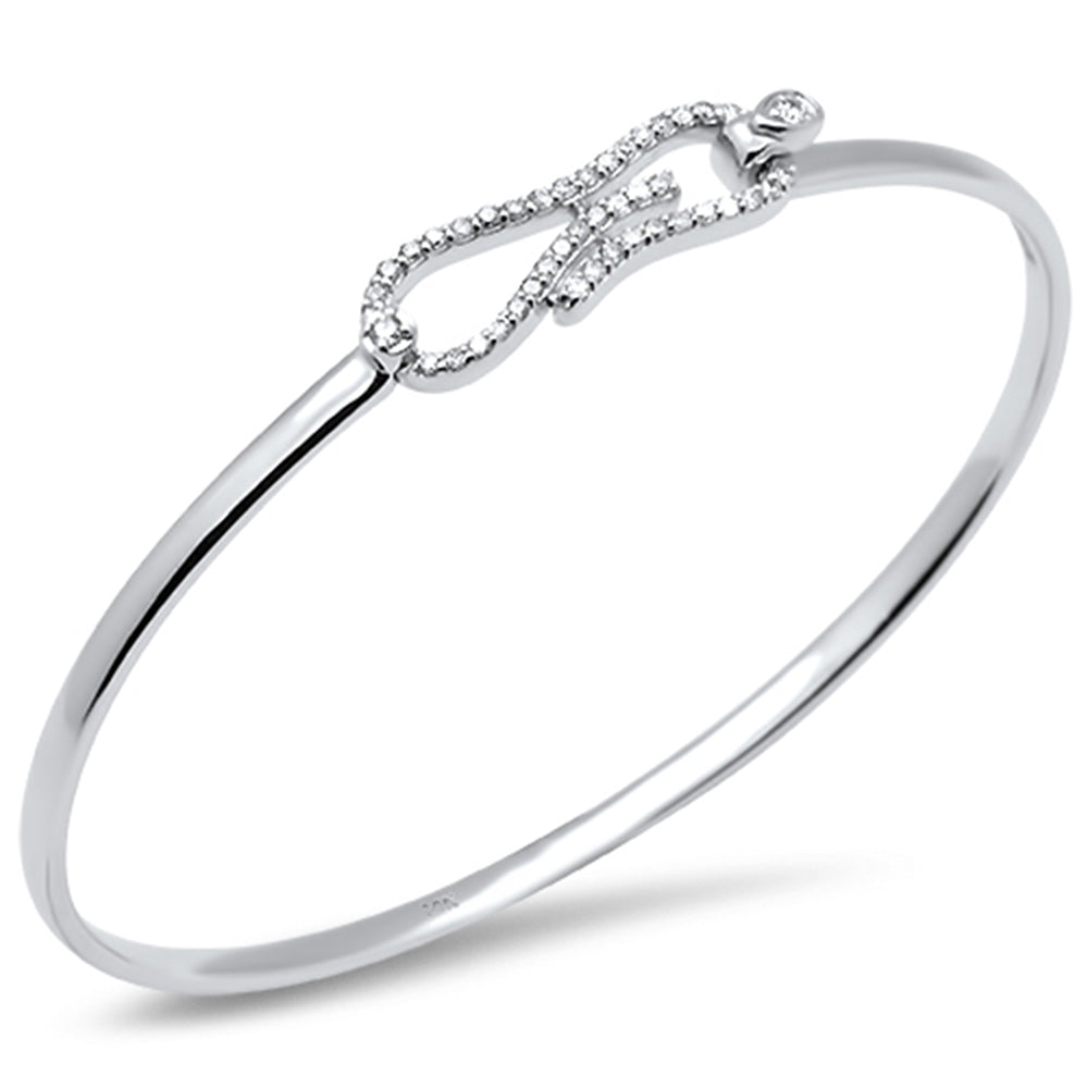 DIAMOND CLOSEOUT! .38ct G SI 14K White Gold Diamond Hook Bangle Bracelet
