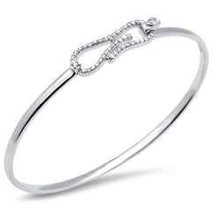 DIAMOND CLOSEOUT! .38ct G SI 14K White Gold Diamond Hook Bangle Bracelet