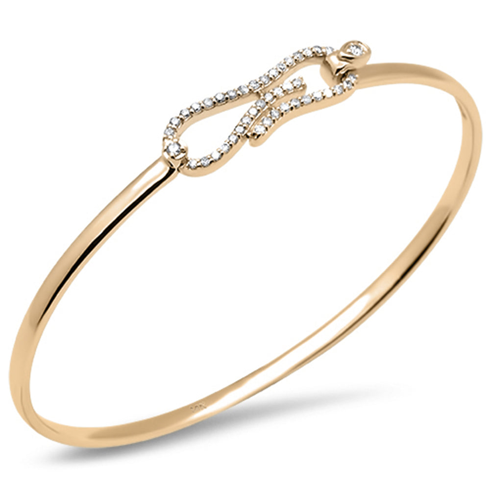 DIAMOND CLOSEOUT! .38ct G SI 14K Yellow Gold Diamond Hook Bangle Bracelet