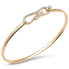 DIAMOND CLOSEOUT! .38ct G SI 14K Yellow Gold Diamond Hook Bangle Bracelet