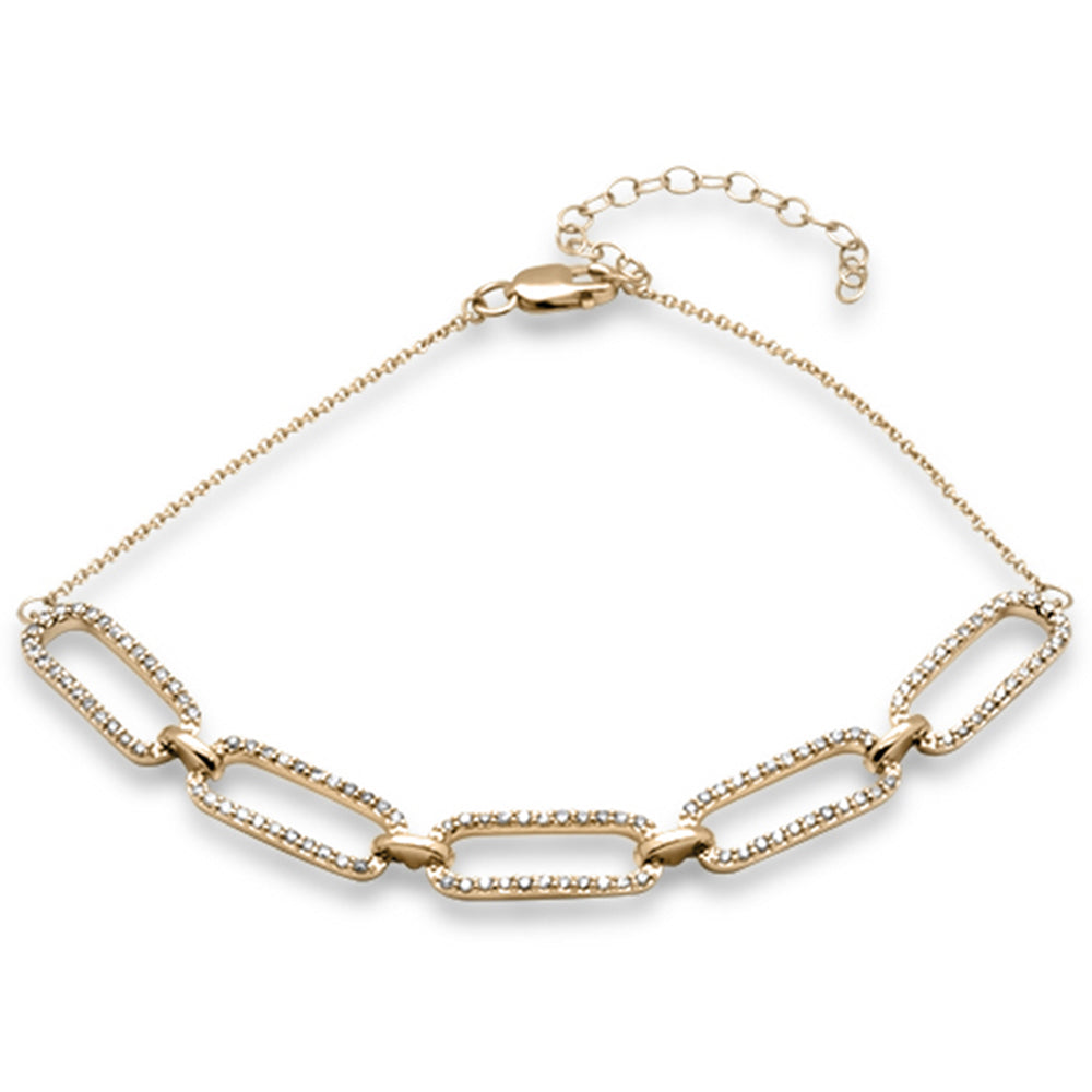 DIAMOND CLOSEOUT! .54ct G SI 14K Yellow Gold Diamond Paperclip Style Chain Bracelet