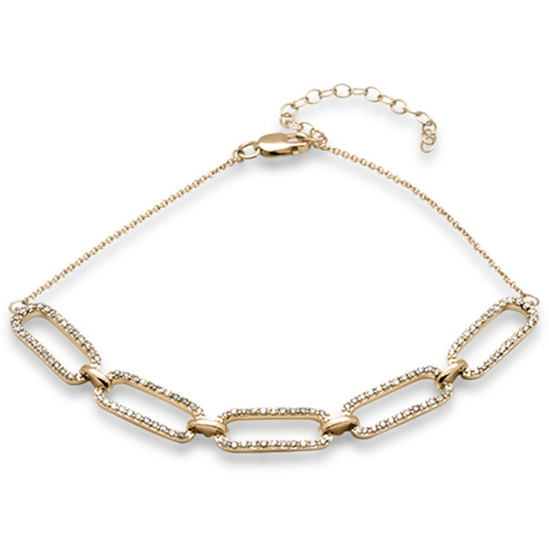 DIAMOND CLOSEOUT! .54ct G SI 14K Yellow Gold Diamond Paperclip Style Chain Bracelet