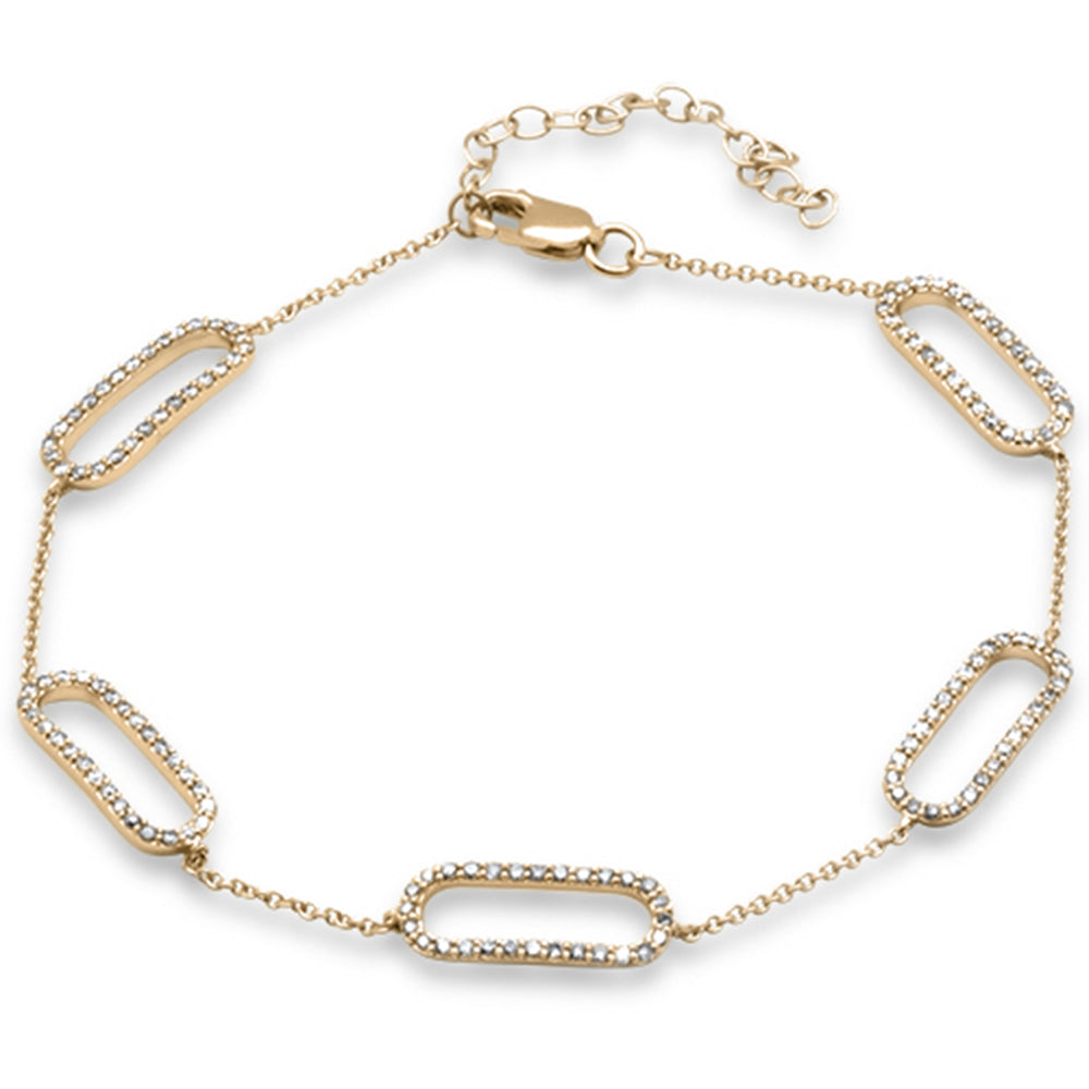 DIAMOND CLOSEOUT! .68ct G SI 14K Yellow Gold Diamond Paperclip Style Chain Bracelet