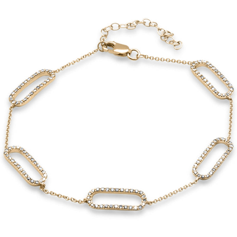 DIAMOND CLOSEOUT! .68ct G SI 14K Yellow Gold Diamond Paperclip Style Chain Bracelet