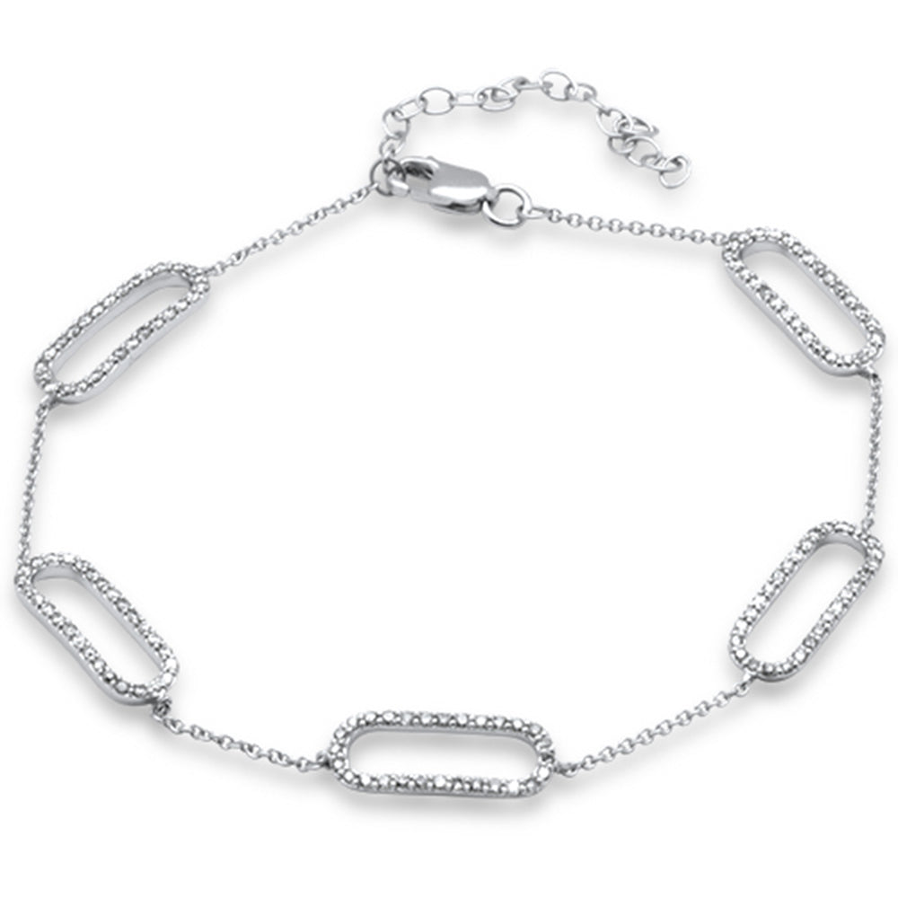 DIAMOND CLOSEOUT! .69ct G SI 14K White Gold Diamond Paperclip Style Chain Bracelet