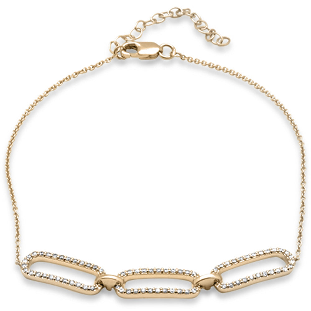 DIAMOND CLOSEOUT!  .33ct G SI 14K Yellow Gold Diamond Paperclip Style Chain Bracelet