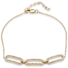 DIAMOND CLOSEOUT!  .33ct G SI 14K Yellow Gold Diamond Paperclip Style Chain Bracelet