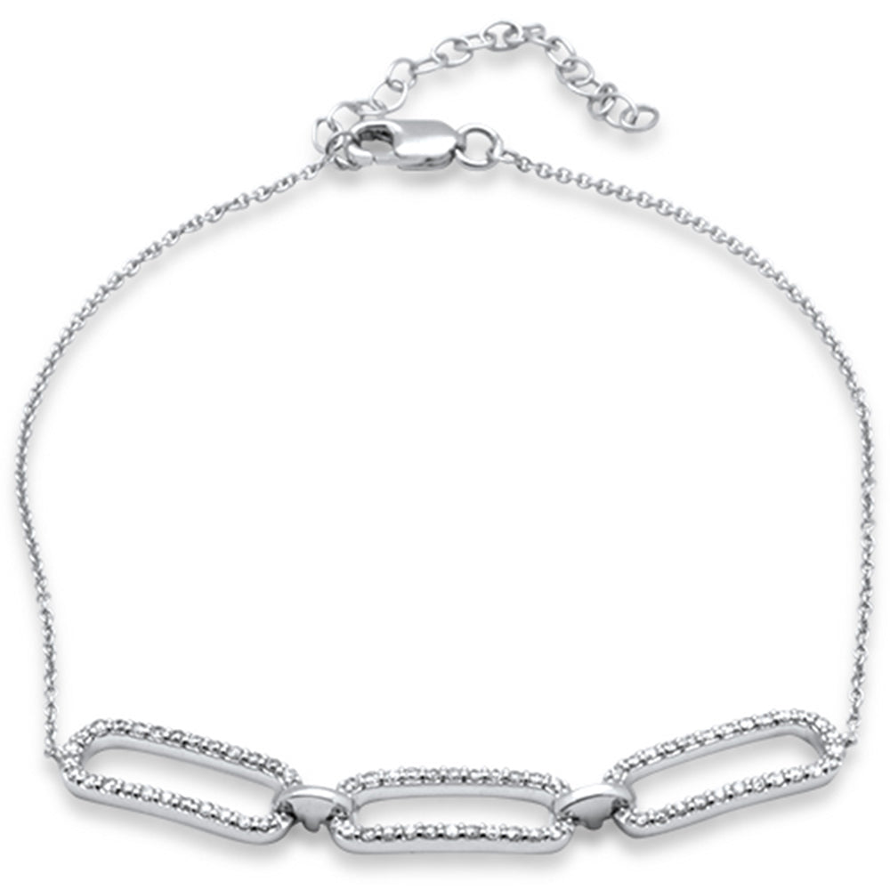 DIAMOND CLOSEOUT! .36ct G SI 14K White Gold Diamond Paperclip Style Chain Bracelet