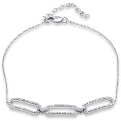 DIAMOND CLOSEOUT! .36ct G SI 14K White Gold Diamond Paperclip Style Chain Bracelet