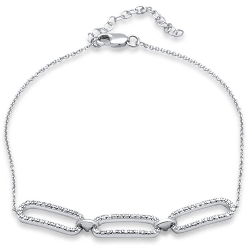 DIAMOND CLOSEOUT! .36ct G SI 14K White Gold Diamond Paperclip Style Chain Bracelet