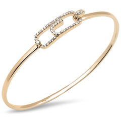 DIAMOND CLOSEOUT!  .34ct G SI 14K Yellow Gold Diamond Hook Bangle Bracelet