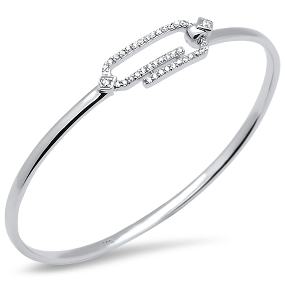 DIAMOND CLOSEOUT! .35ct G SI 14K White Gold Diamond Hook Bangle Bracelet