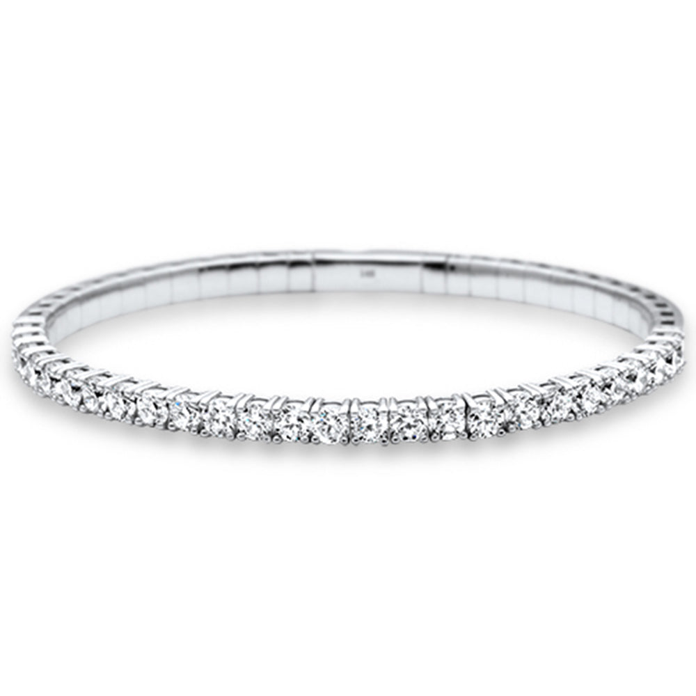 SPECIAL! 4.46ct G SI 14K White Gold Round Diamond Tennis Bangle Bracelet