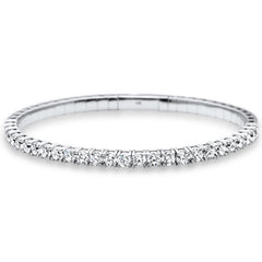 SPECIAL! 4.46ct G SI 14K White Gold Round Diamond Tennis Bangle Bracelet