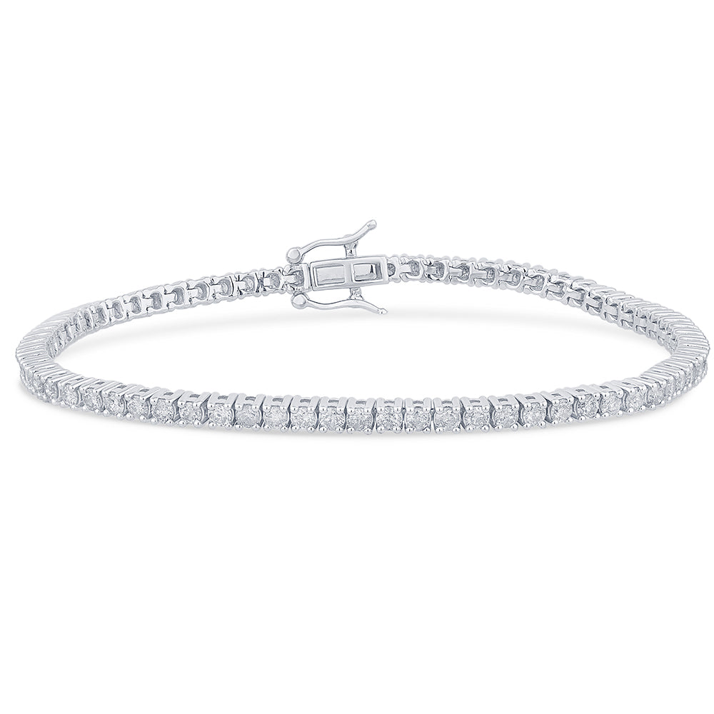 SPECIAL! 2.97ct G SI 14K White Gold Round Diamond Tennis Bracelet 7" Long