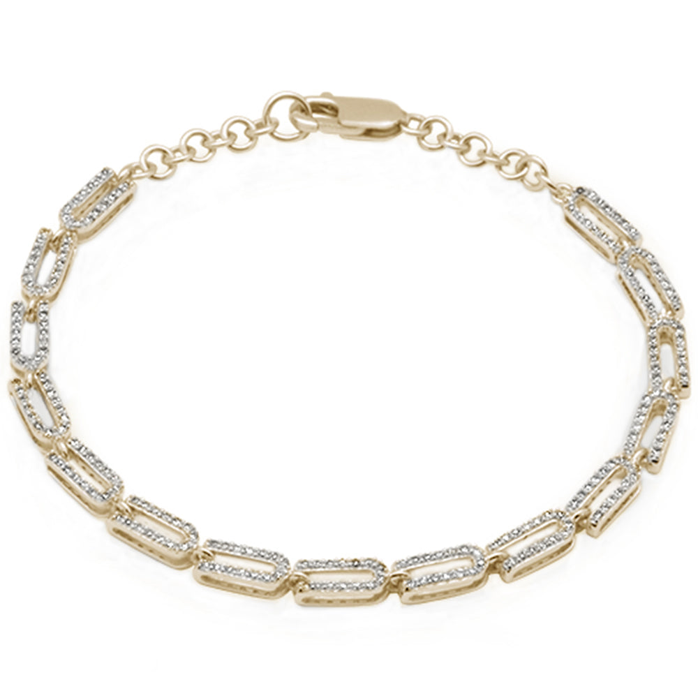 SPECIAL! .97ct G SI 14K Yellow Gold Diamond Paperclip Style Bracelet