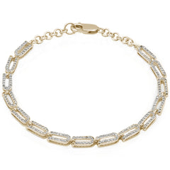 SPECIAL! .97ct G SI 14K Yellow Gold Diamond Paperclip Style Bracelet