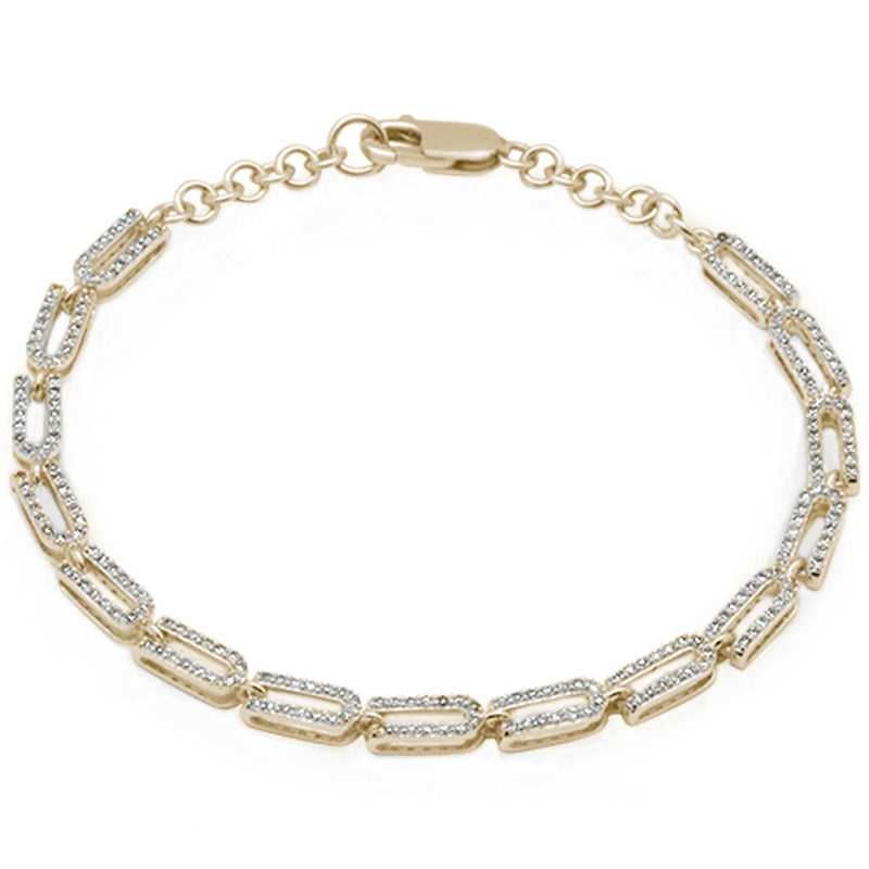 SPECIAL! .97ct G SI 14K Yellow Gold Diamond Paperclip Style Bracelet