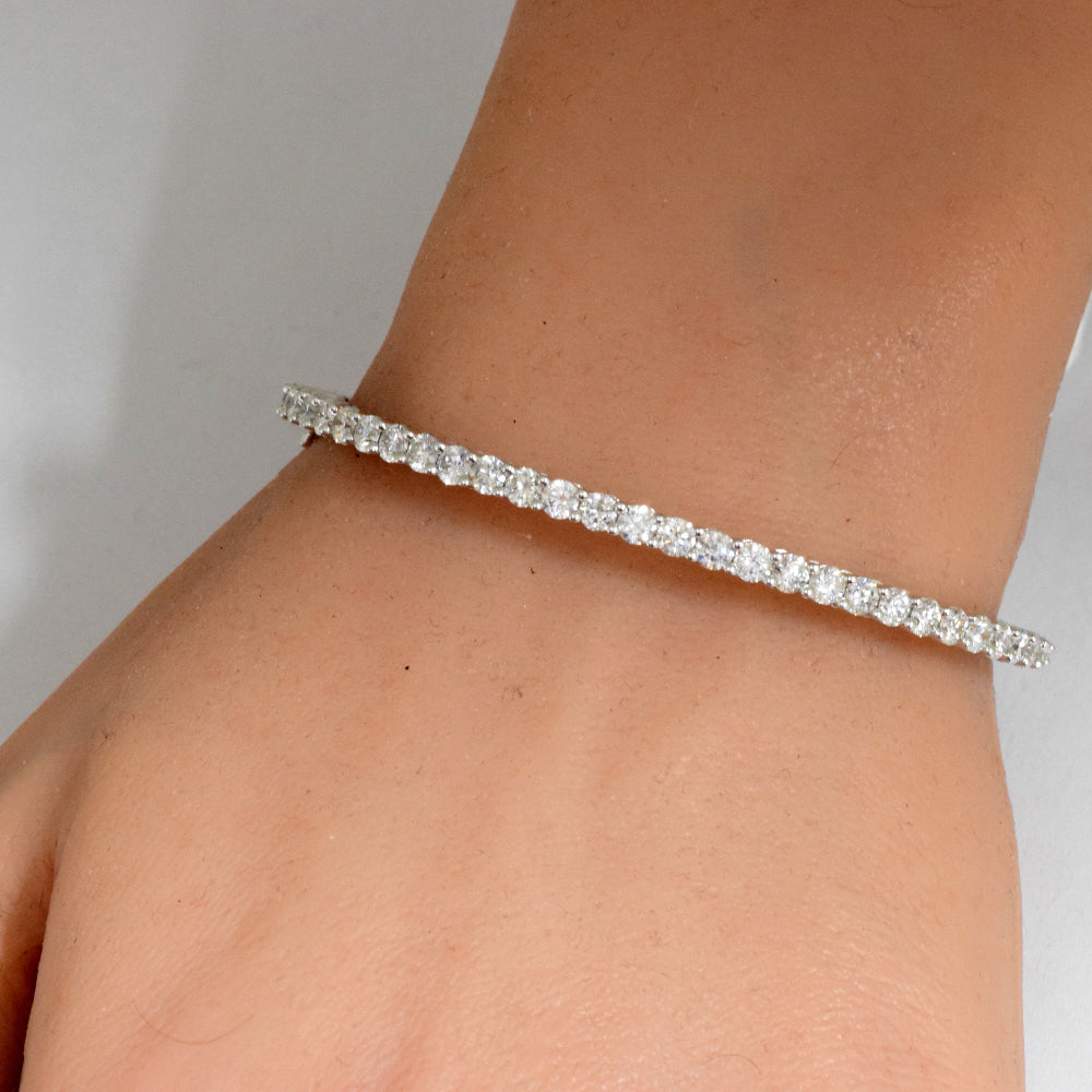 DIAMOND CLOSEOUT! 3.00ct G SI 14K White Gold Diamond Bangle Bracelet