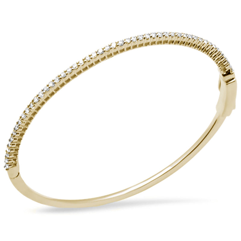 DIAMOND CLOSEOUT!  1.00ct G SI 14K Yellow Gold Diamond Bangle Bracelet