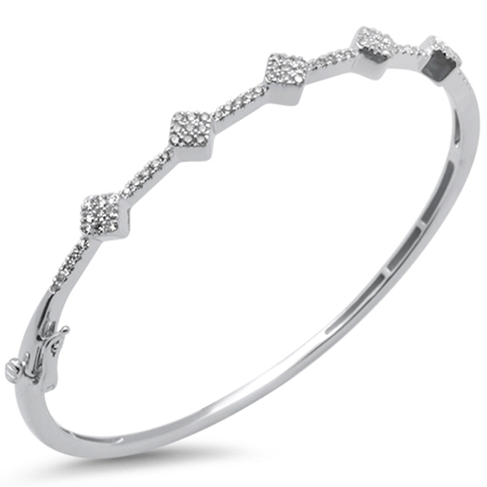 SPECIAL! .60ct G SI 14K White Gold Diamond Bangle Bracelet 59mm