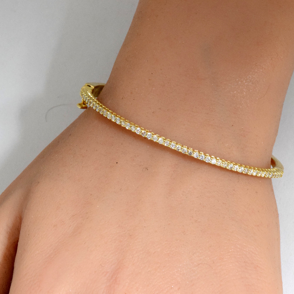 DIAMOND CLOSEOUT!  1.00ct G SI 14K Yellow Gold Diamond Bangle Bracelet