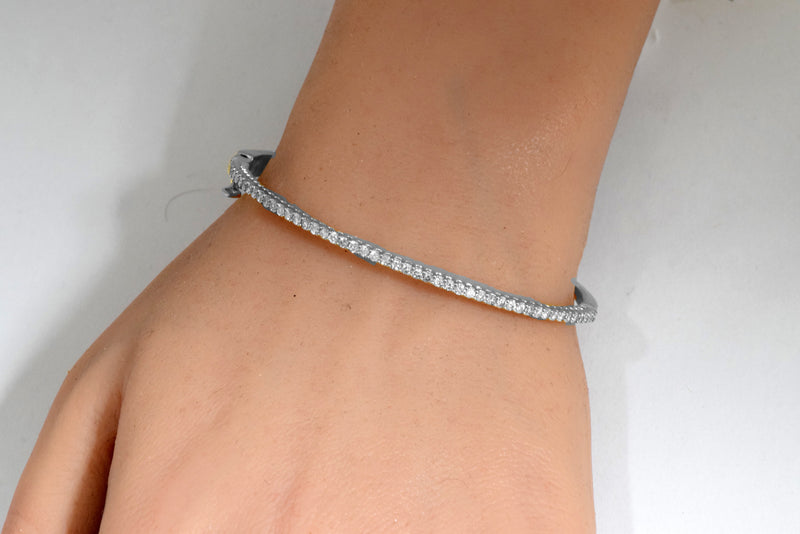 DIAMOND CLOSEOUT!  1.00ct G SI 14K White Gold Diamond Bangle Bracelet