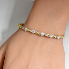 DIAMOND CLOSEOUT!  .68ct G SI 14K Yellow Gold Diamond Infinity Bangle Bracelet