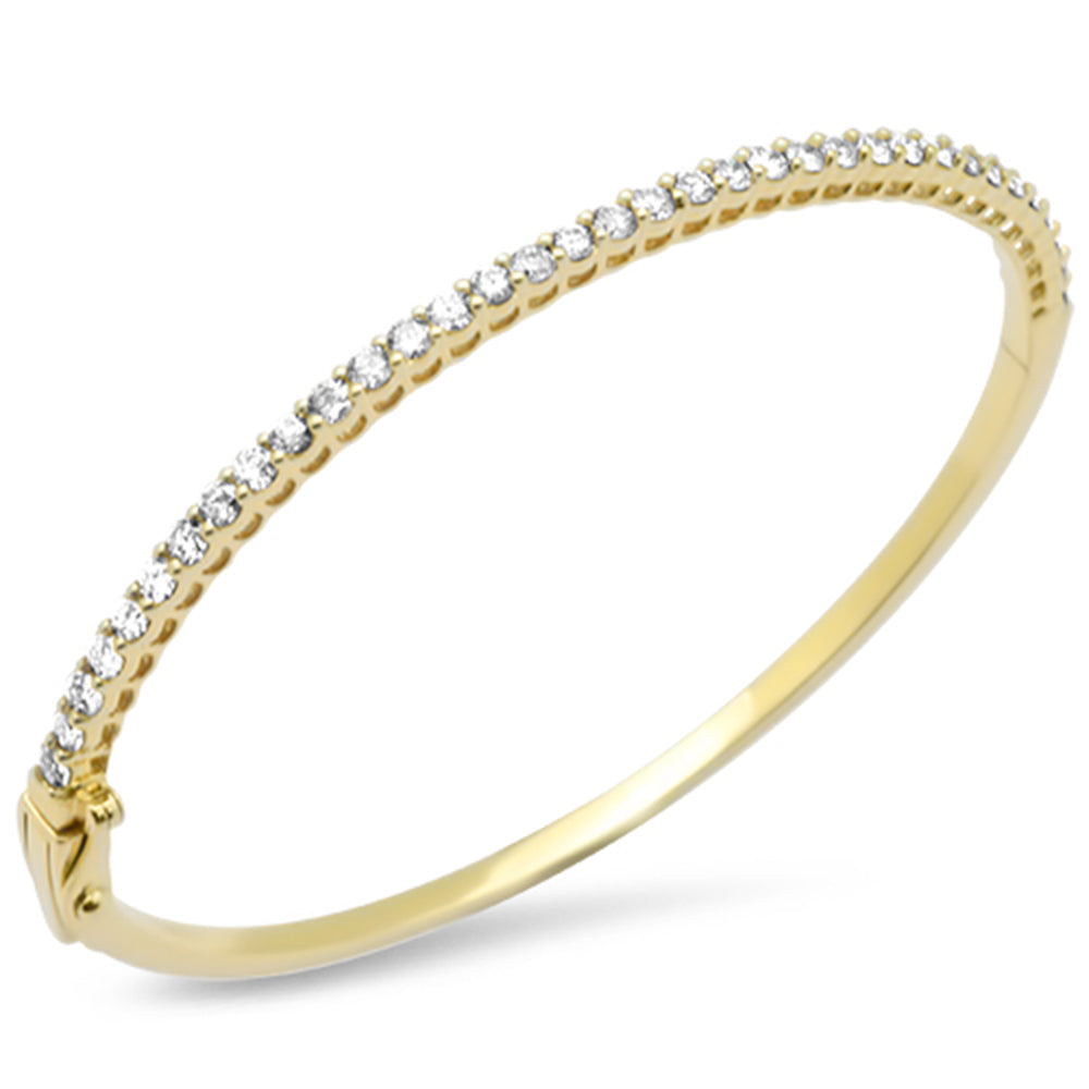 SPECIAL! 2.05ct G SI 14K Yellow Gold Diamond Bangle Bracelet 7.25" Wrist Size