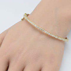 SPECIAL! 2.05ct G SI 14K Yellow Gold Diamond Bangle Bracelet 7.25" Wrist Size