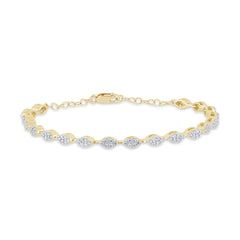 SPECIAL! .81ct G SI 14K Yellow Gold Diamond Marquise Shape Bracelet 5+2" Ext