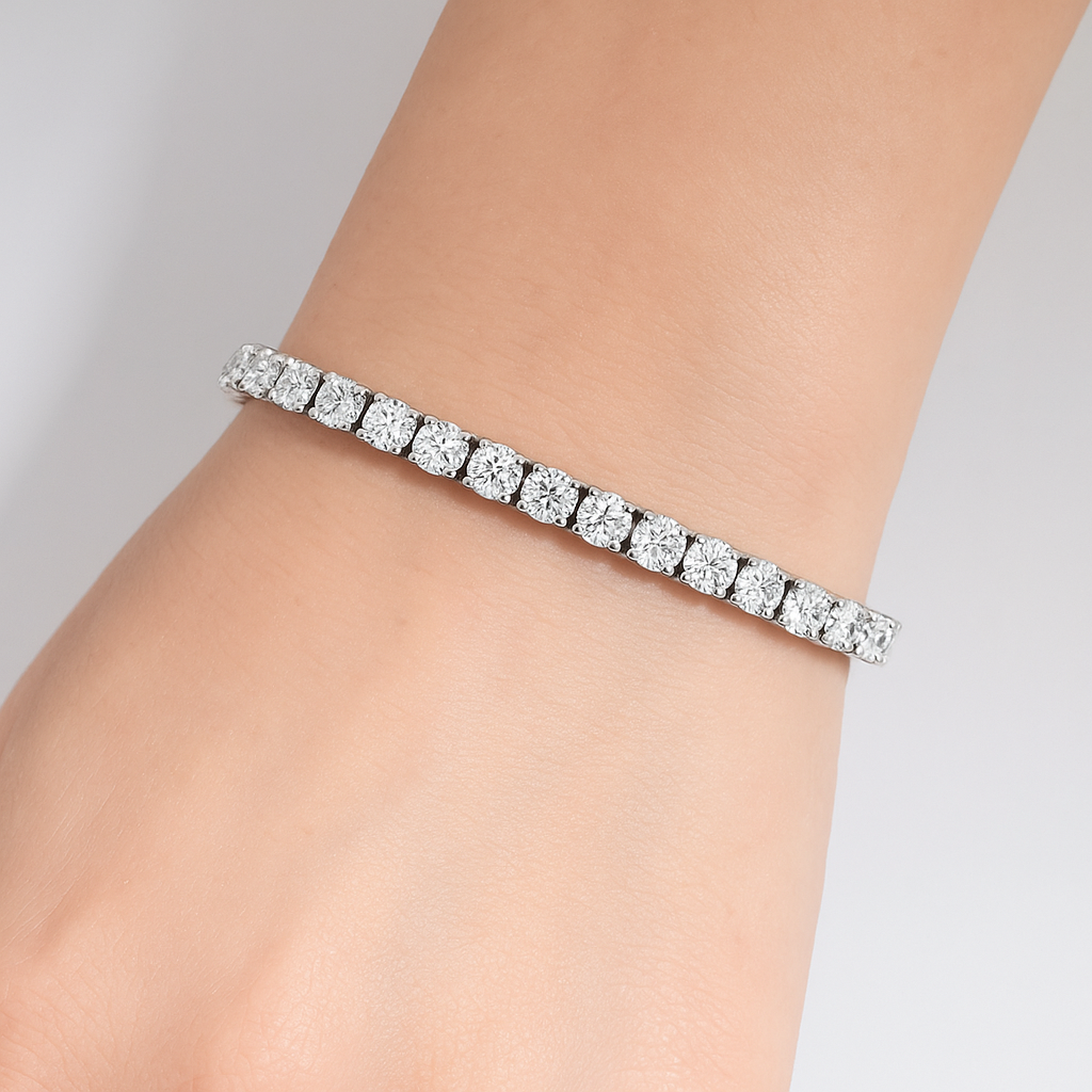 SPECIAL! 10.08ct 14K White Gold Diamond Tennis Bracelet 7"