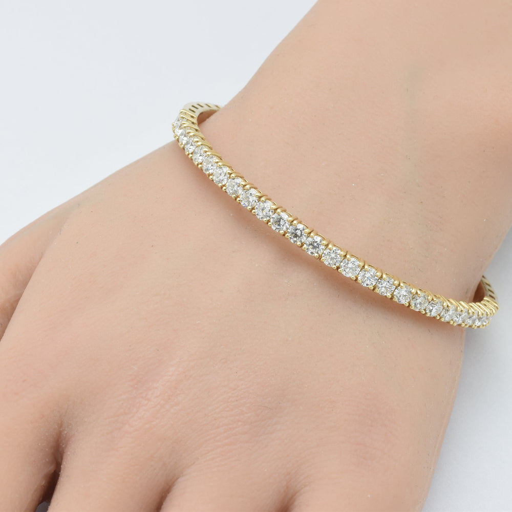 SPECIAL! 4.22ct G SI 14K Yellow Gold Diamond Bangel Bracelet 60.00mm