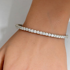 SPECIAL! 4.46ct G SI 14K White Gold Round Diamond Tennis Bangle Bracelet