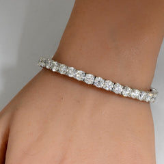 SPECIAL! 9.80ct G SI .50ct Each Round 14K White Gold Round Diamond Flexible Bangle Bracelet
