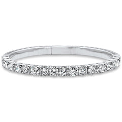 SPECIAL!2.89ct 14K White Gold Round Diamond Flexible Bangle Bracelet