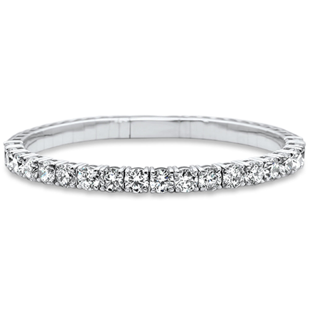 SPECIAL!9.70ct G SI .50ct Each Round 14K White Gold Round Diamond Flexible Bangle Bracelet