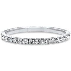 SPECIAL!9.70ct G SI .50ct Each Round 14K White Gold Round Diamond Flexible Bangle Bracelet
