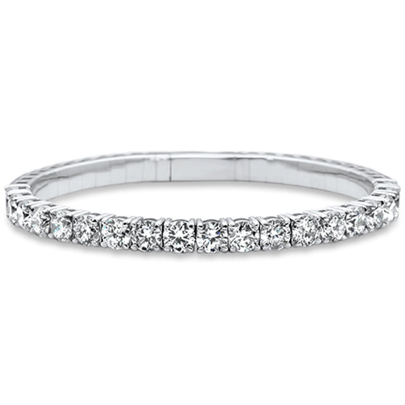 SPECIAL!9.70ct G SI .50ct Each Round 14K White Gold Round Diamond Flexible Bangle Bracelet