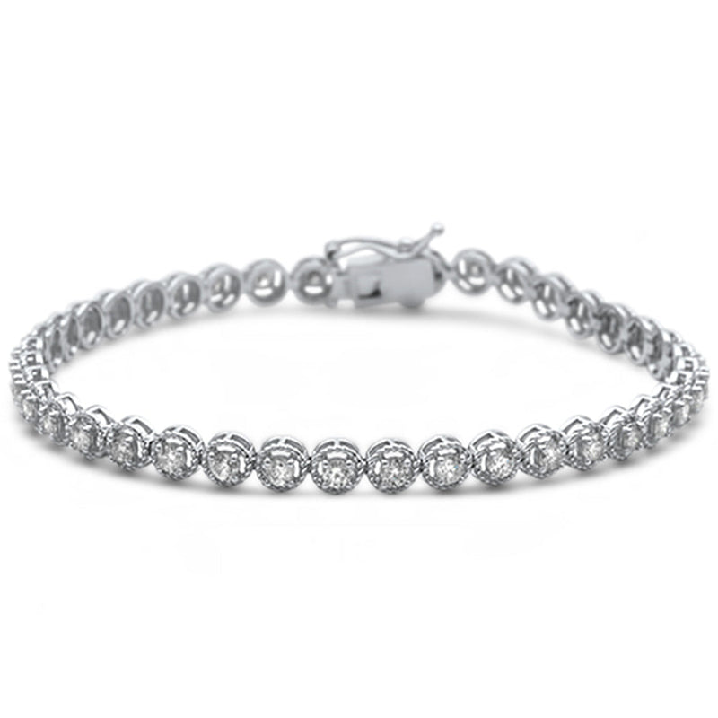 SPECIAL! 2.04ct G SI 14K White Gold Round Diamond Halo Style Tennis Bracelet  7" Long